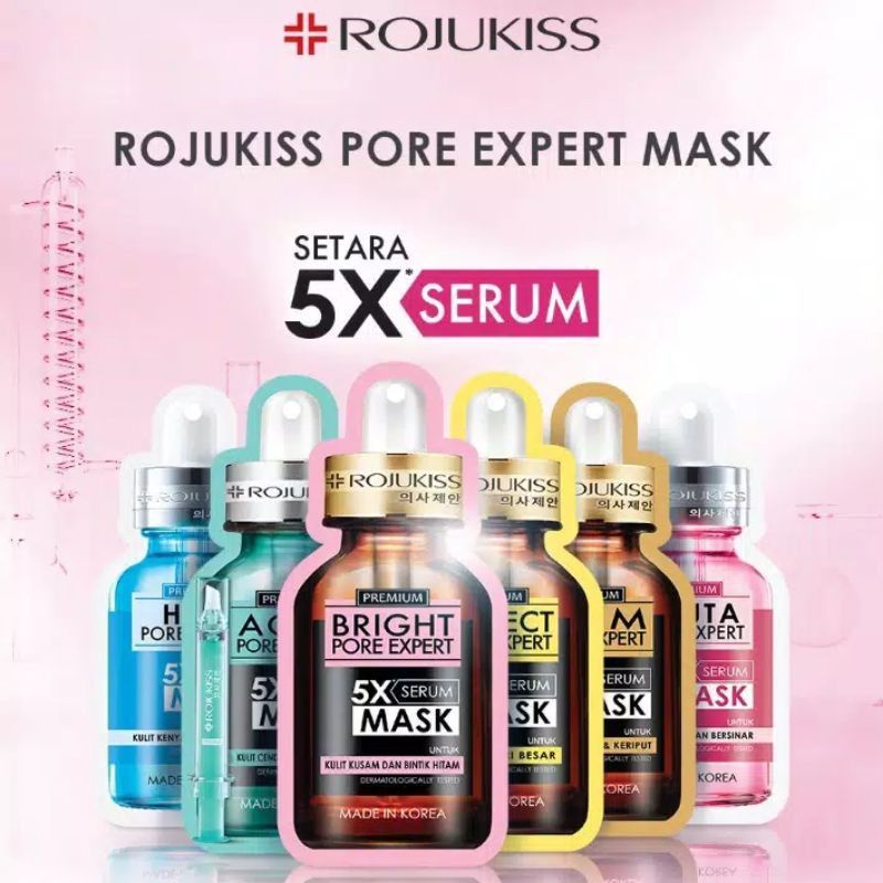 Rojukiss Bright Pore Expert 5X Serum Mask 25 ml Original Lovly Beautycare