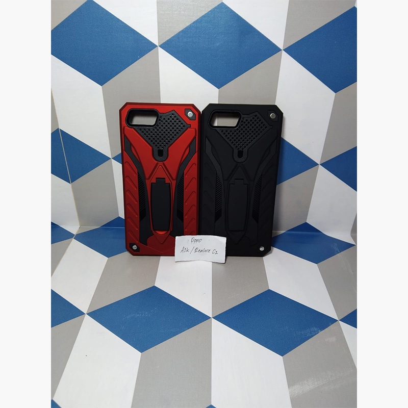 (LA) -Realme C2/A1K/A1S Phantom Series Stand Iron Hardcase Spigen touch armor case Robot