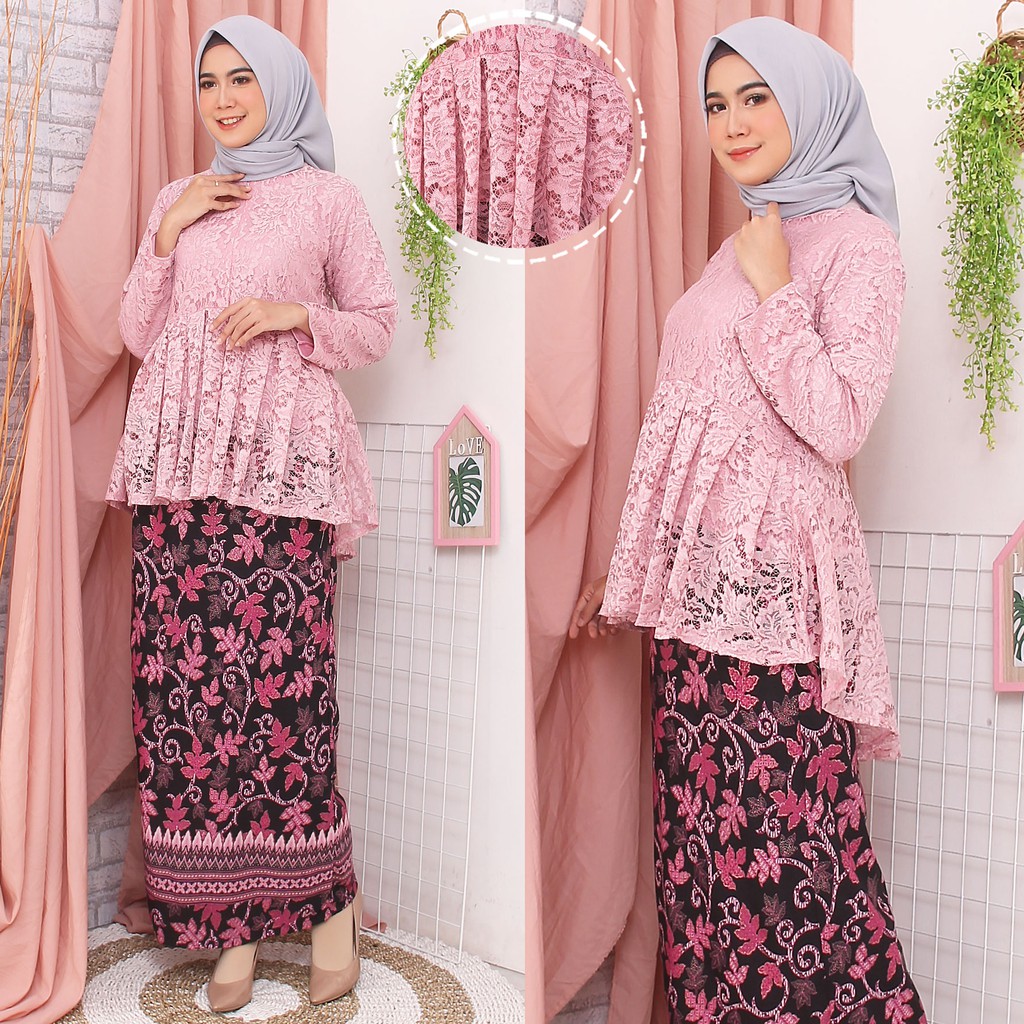 Setelan Babydoll Busui Kebaya (6 warna) Brukat Corneli Tulang Best Seller !