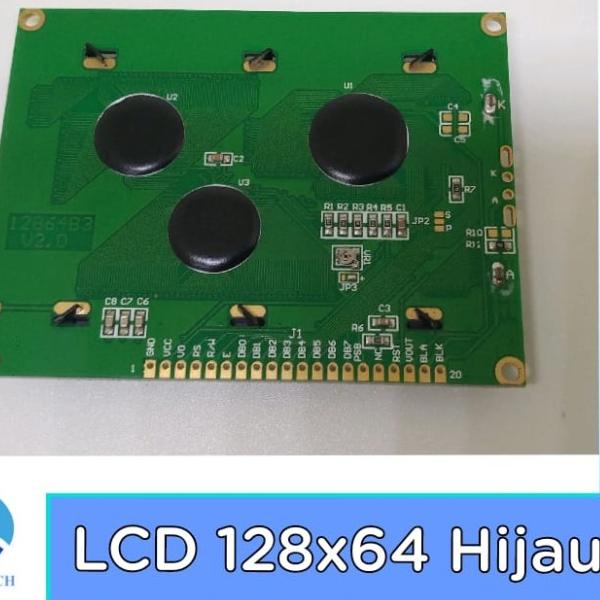 ★ LCD 128x64 12864 Green Backlight LCD for Arduino or Raspberry Hijau ✻