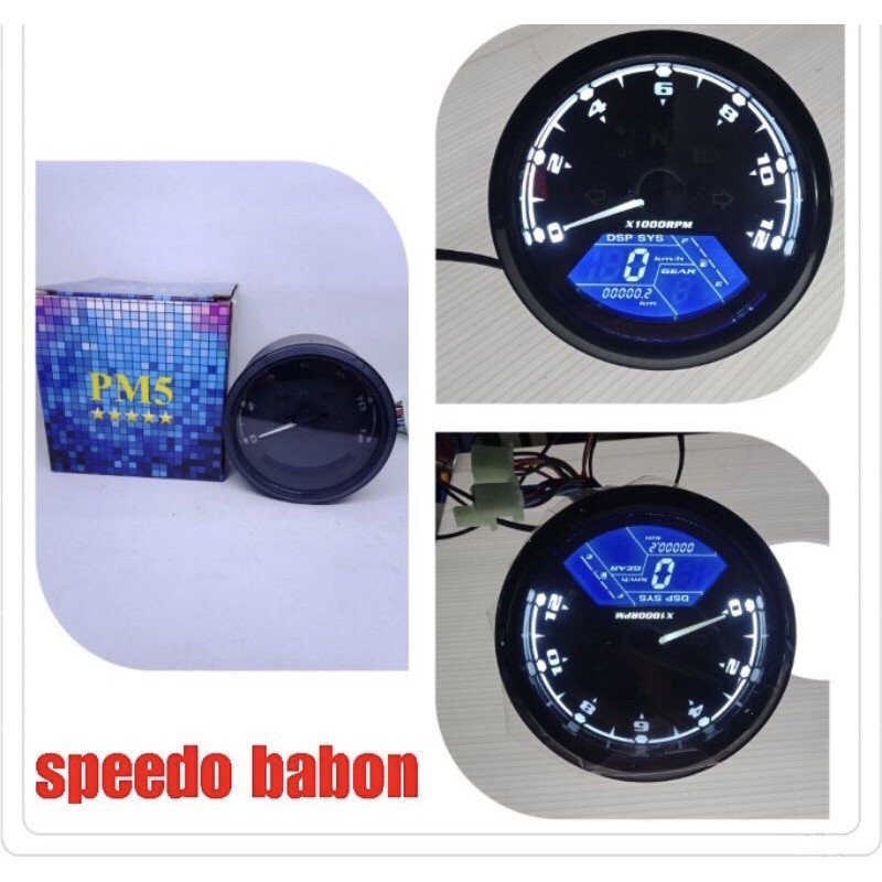 SPEEDOMETER ASSY KOSO &amp; babon bulat km assy koso babon