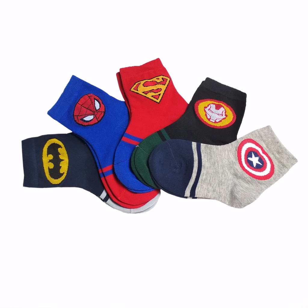 KAOS KAKI ANAK LAKI LAKI KOREA KEKINIAN UMUR 1 -12 TAHUN KAUS KAKI SEKOLAH SUPERHERO SUPERMAN A1sA