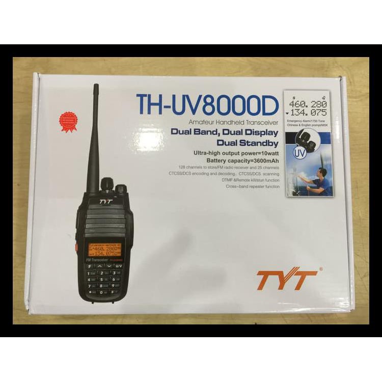 100% BERKUALITAS TYT TH-UV8000-D 10W ULTRA-HIGH OUTPUT POWER HANDHELD TRANSCEIVER (HT) 100% TERMURAH