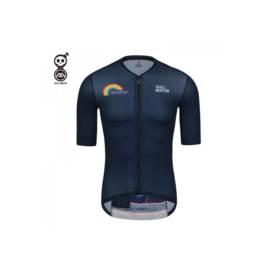 Jersey MEN Monton Short Sleeve Skull Monton Rainbow Blue Original