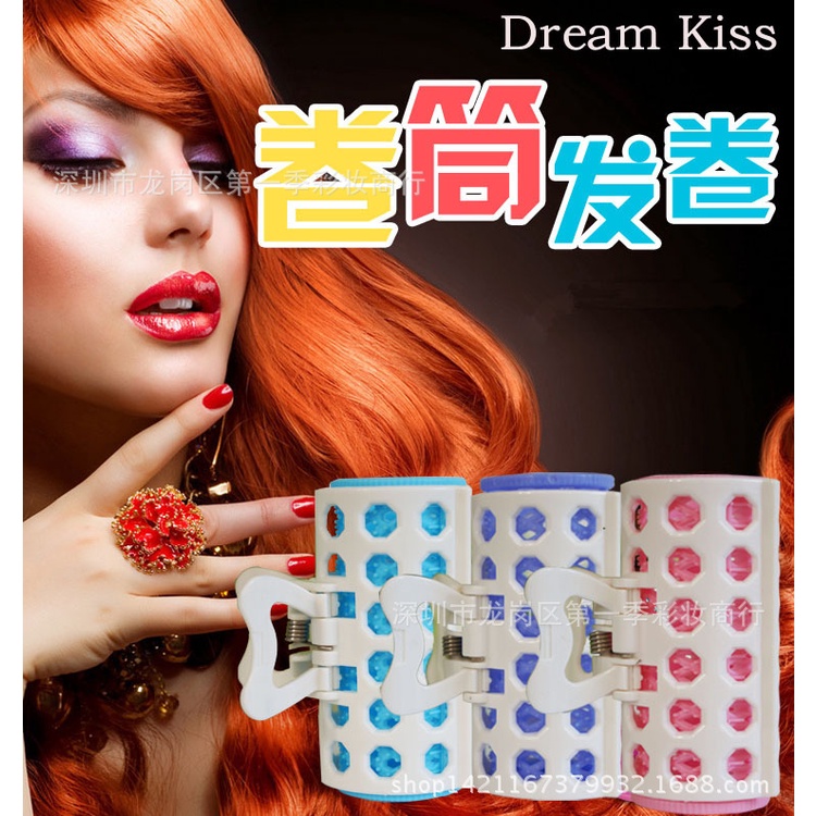 MAANGE Tabung Rambut Roll Kepala Bunga Pir Rambut Roll Dream Kiss Bahan Plastik Poni Anak Wanita Gulung Rambut Besar DIY 0053