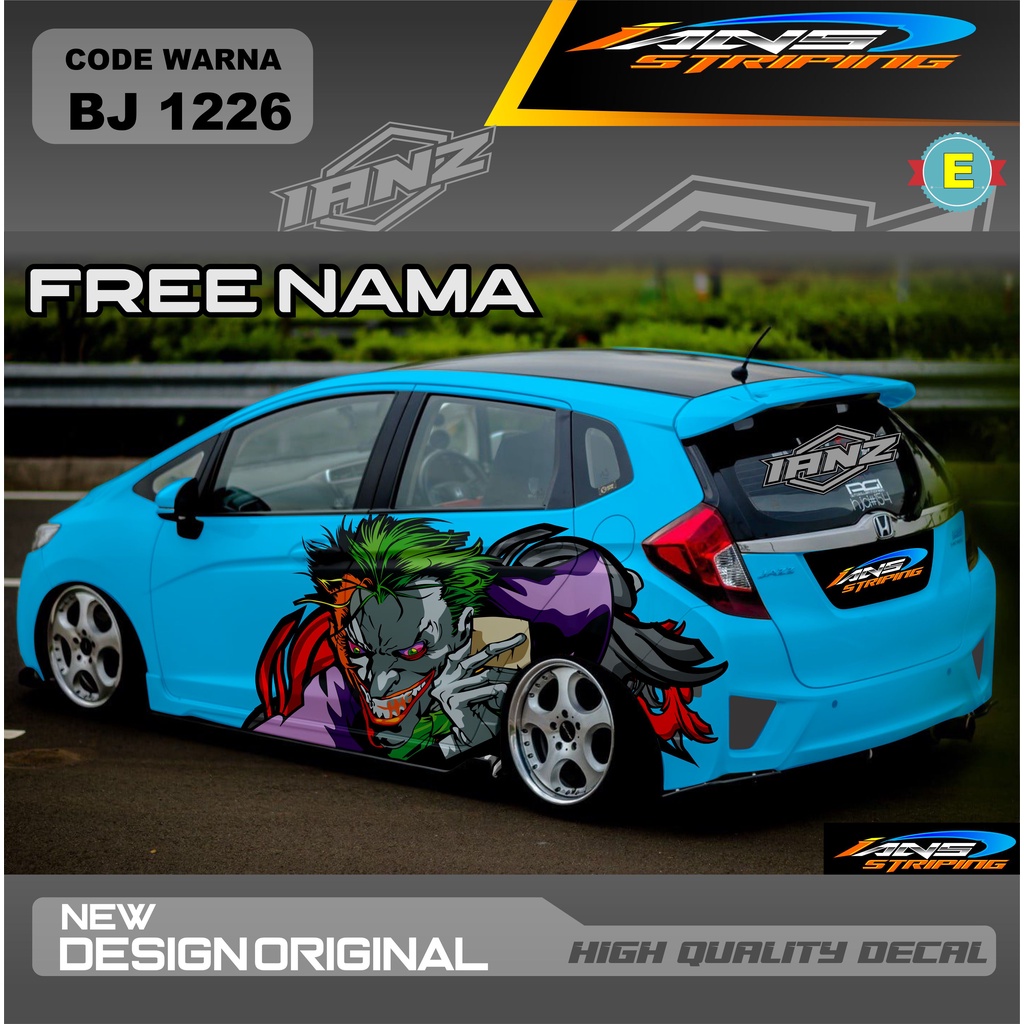 STIKER VARIASI MOBIL BRIO / DECAL STICKER HONDA JAZZ / STIKER MOBIL AGYA AYLA DLL / DECAL STIKER SEGALA JENI MOBIL