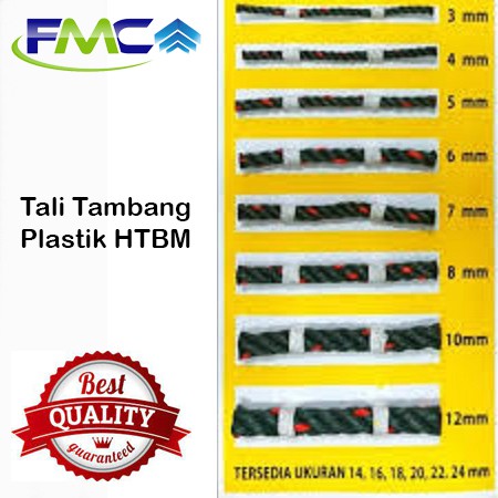 Tali Tambang Besar Plastik 16mm 18mm Hijau Bintik Merah Permeter Murah PP Jemuran Gantungan Ikat