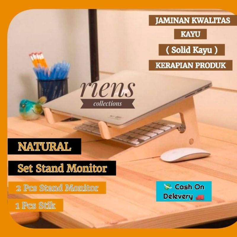 Meja Laptop Stand Laptop Stand Monitor Portable Kayu Pinus Lokal Unik Minimalis. Riens Collections