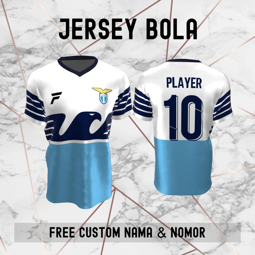 Jersey Lazio Klub Bola Baju Kaos Custom Nama dan Nomor Punggung - 187