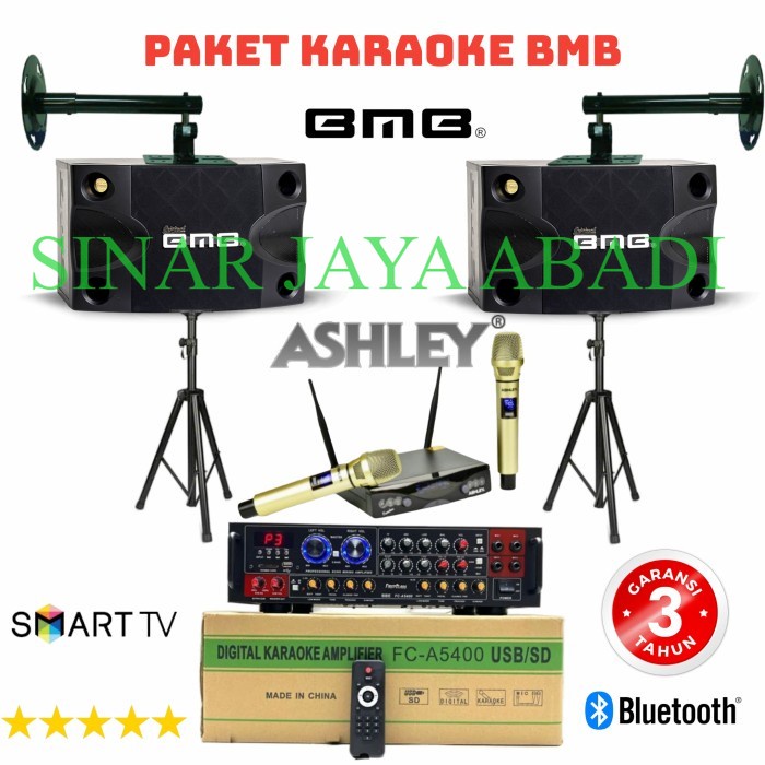 PAKET PRO KARAOKE BMB ASHLEY CRIMSON SPEAKER 8 INCH GARANSI