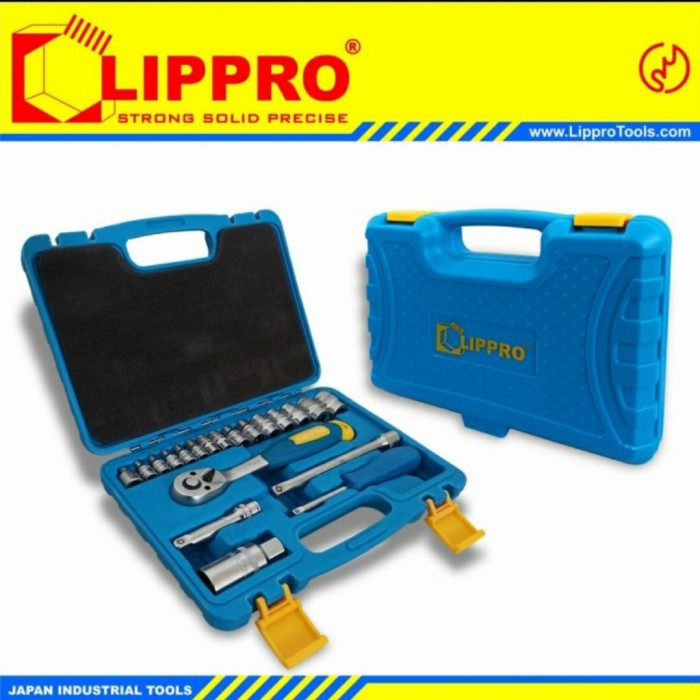 Lippro kunci sok set sock 21pcs 1/4 - 3/8 DR 6pt socket 21pcs