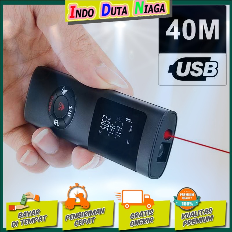 KKMOON Pengukur Jarak Laser Distance Meter Mini Handheld 40M - KK-40