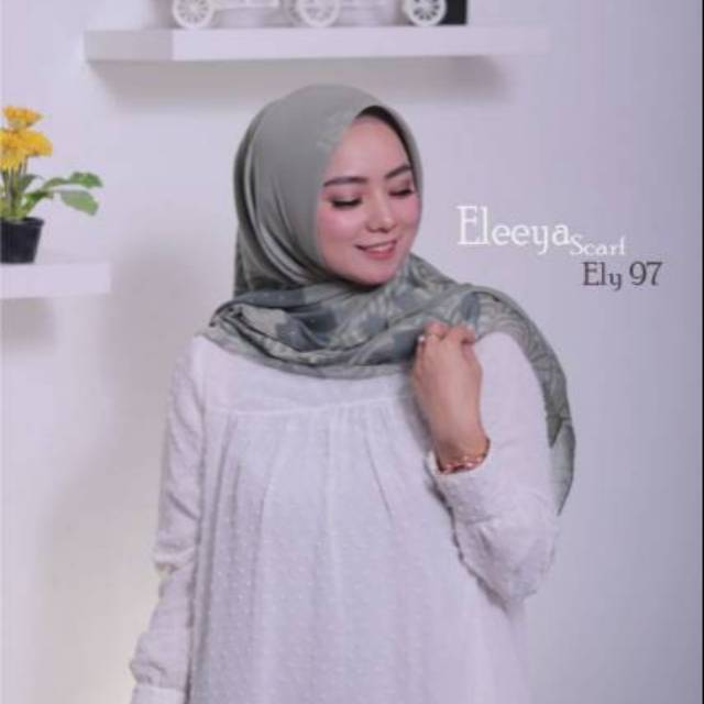 HIJAB SEGIEMPAT MOTIF || Eleeya Scarf ELY 97