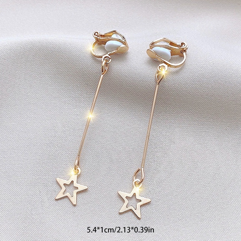 Anting Klip Tanpa Tindik Model Rumbai Gaya Korea Untuk Wanita