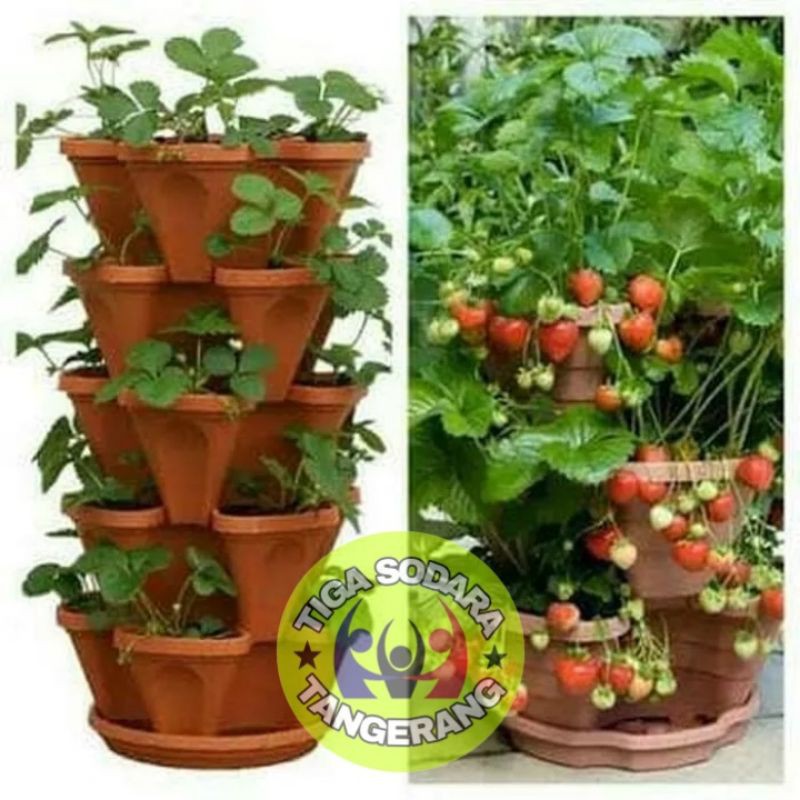 Pot Green Leaf Vertikal 5 susun/Pot gantung susun 5