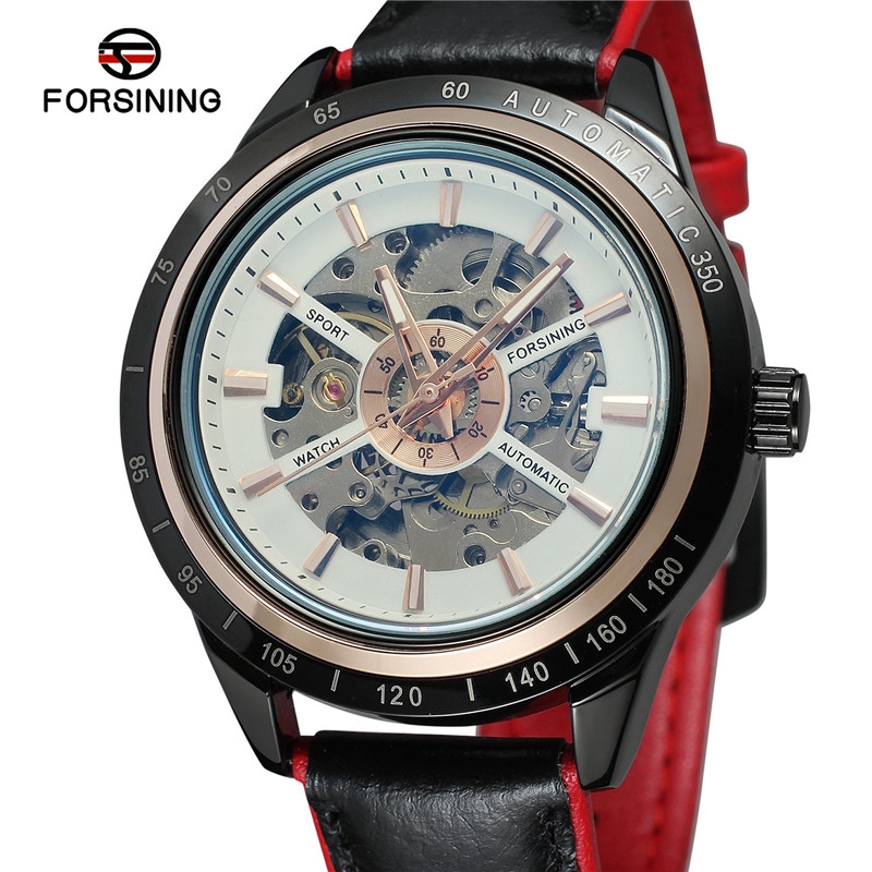 

FORSINING Jam Tangan Mekanik Otomatis Casual Sport dengan Strap Kulit