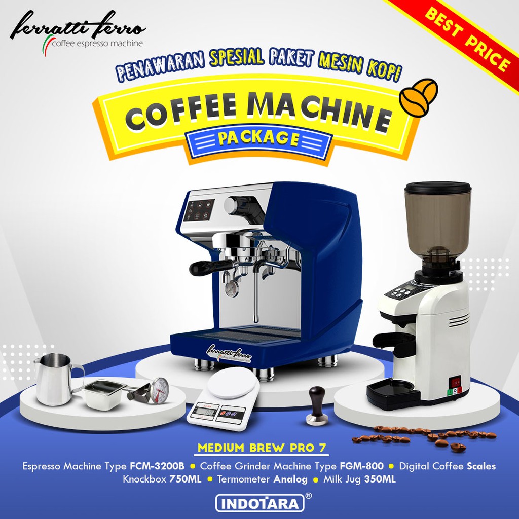 Paket mesin kopi Espresso Medium Brew Pro 7 - 8 - 9