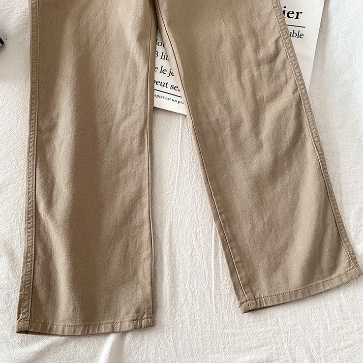 Korean style straight leg  loose khaki jeans