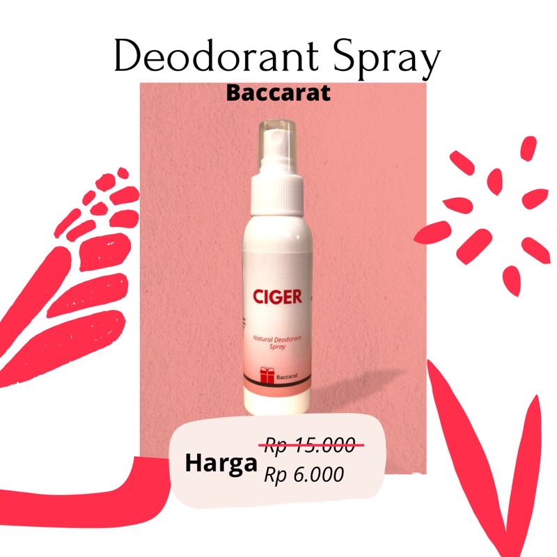 Ciger Deodorant Natural Tawas Spray Deodoran Tawas Cair 100 ML Non Alkohol Ampuh Menghilangkan Bau Ketiak dan Pemutih Ketiak Hitam Murah Alami Asli