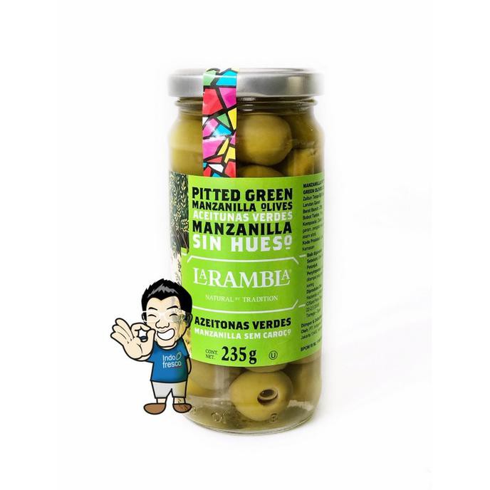 

TERPOPULER La Rambla Buah Zaitun Olive Hijau- Manzanilla Pitted Green Olives 235g MURAH