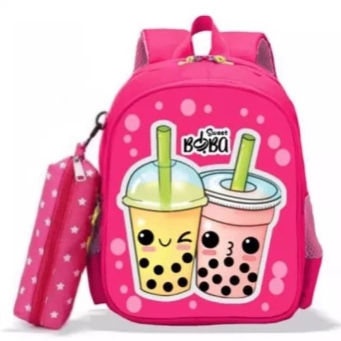 [7.7 SALE] Promo Ransel Anak Sekolah Ransel TK SD SMP SMA Tas Anak Tas Cewek Cowok Terbaru Motif Cup Boba