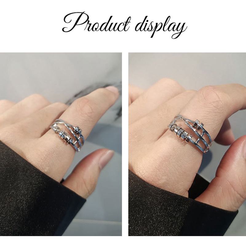 Cincin Fidget Spiral Bahan Metal Untuk Pria / Wanita