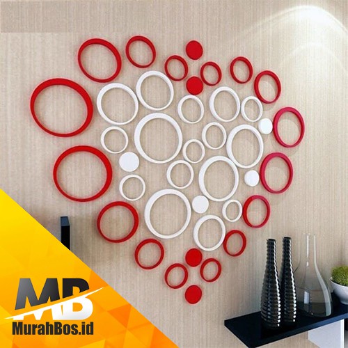 Murahbos 3d Wall Sticker Model Bulat Hiasan Dinding 3 Dimensi Bahan Kayu Ringan