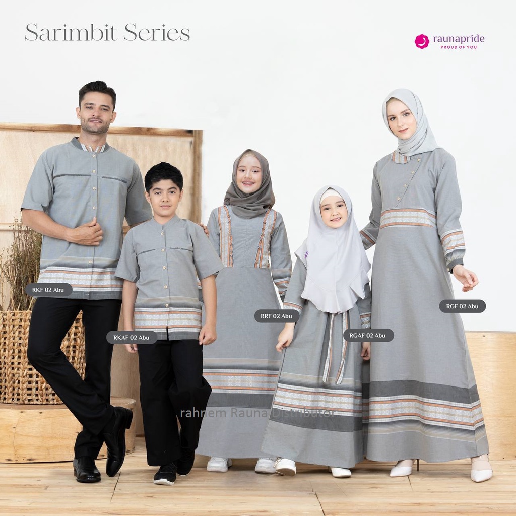 BISA COD Sarimbit keluarga rauna rgf rkf rrf rgaf rkaf 02 abu / baju couple keluarga / fashion musl