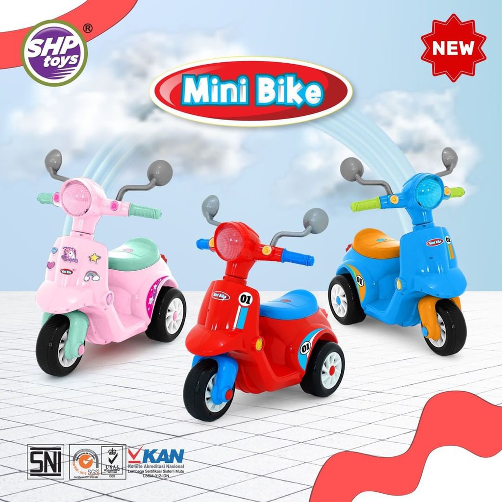 Sepeda Anak Roda 3 SHP 691 Mainan Motor Anak Bisa Dinaiki Scooter Mini Bike Musik