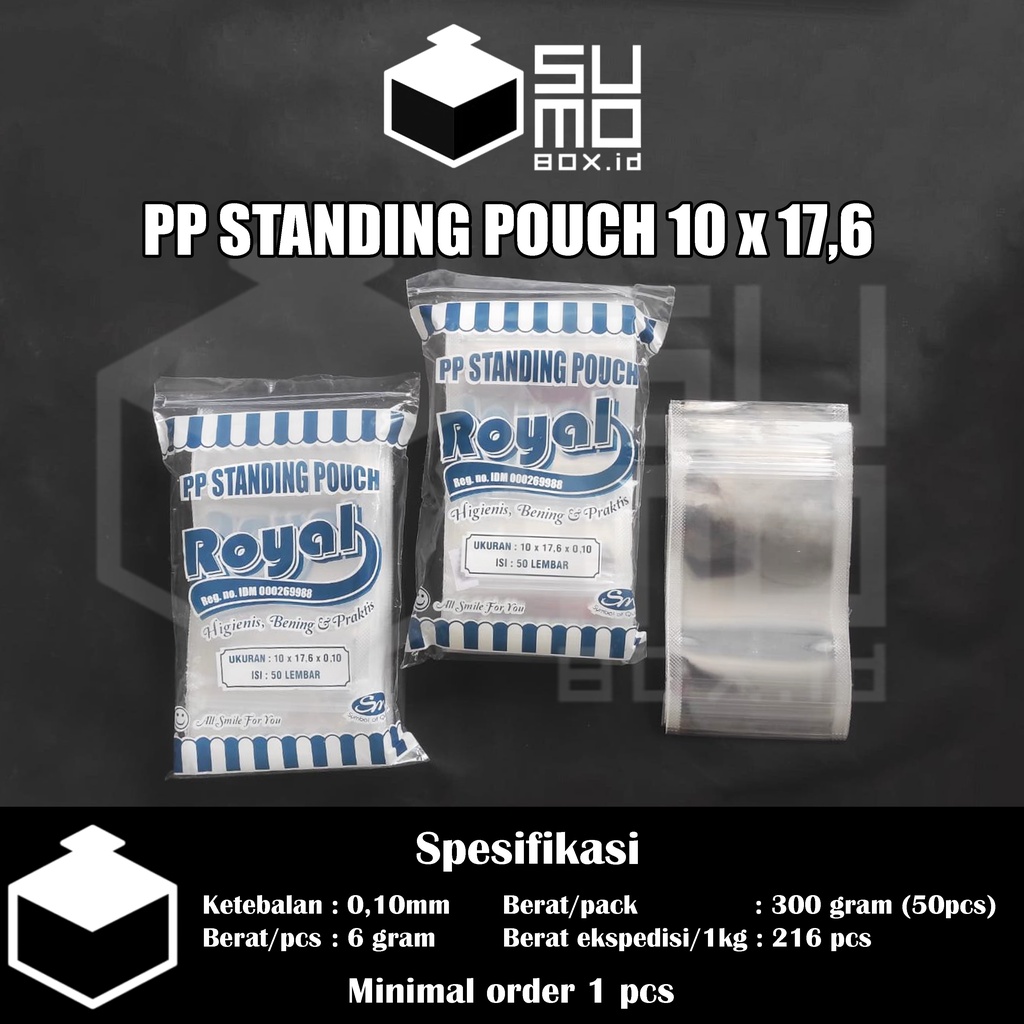 Standing Pouch Plastik 10x17,5 transparan / plastik snack klip ziplock seal biasa seal lebar [ECERAN