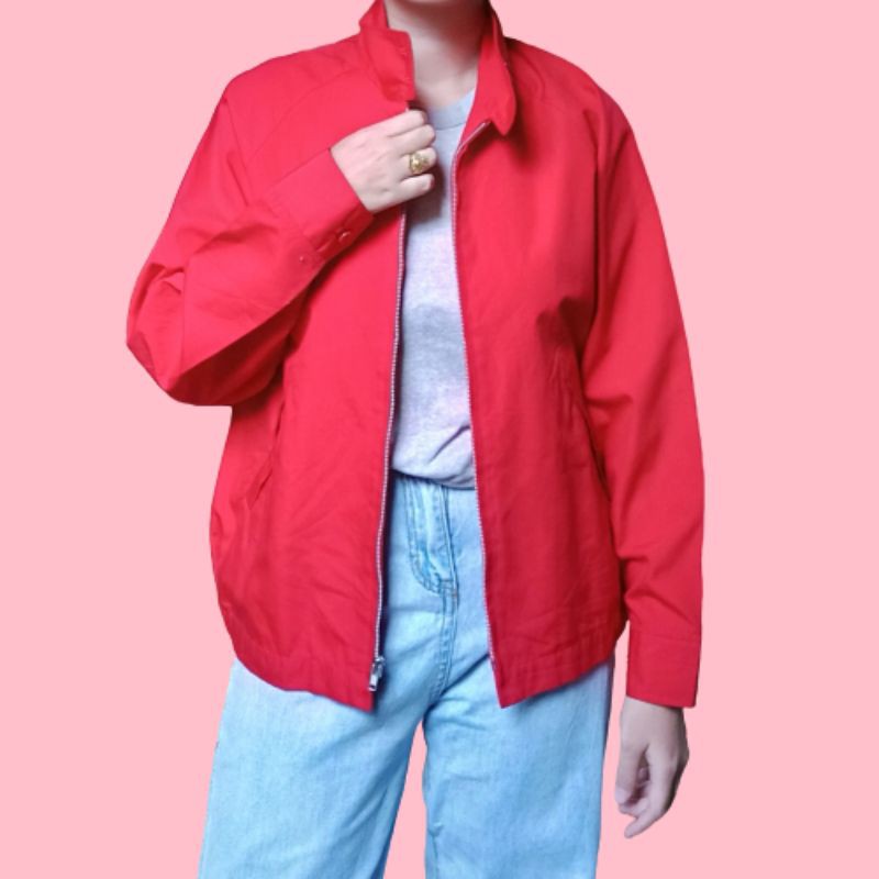 Thrift Jaket Vintage Merah / Windbreaker