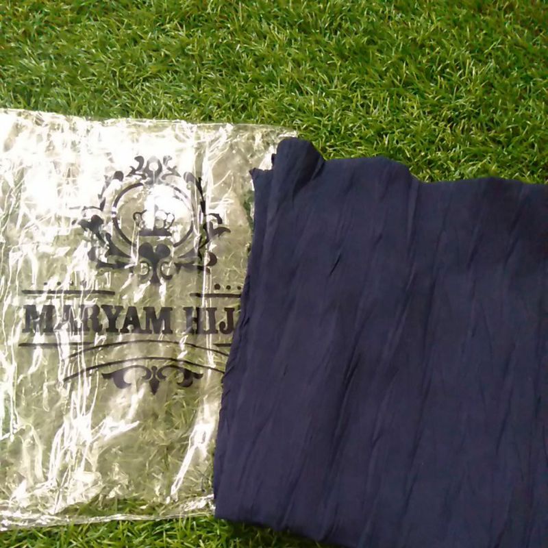 Jilbab Instan Hijab Bergo Maryam Plisket PADI FULL (tanpa tali)-Navy