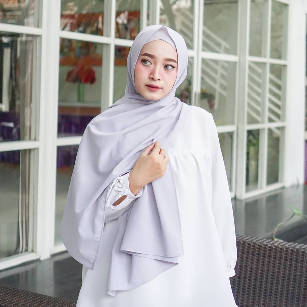 Hijab Pashmina Diamond 180x75 / Pashmina Diamond / Hijab / Pasmina-SILVER