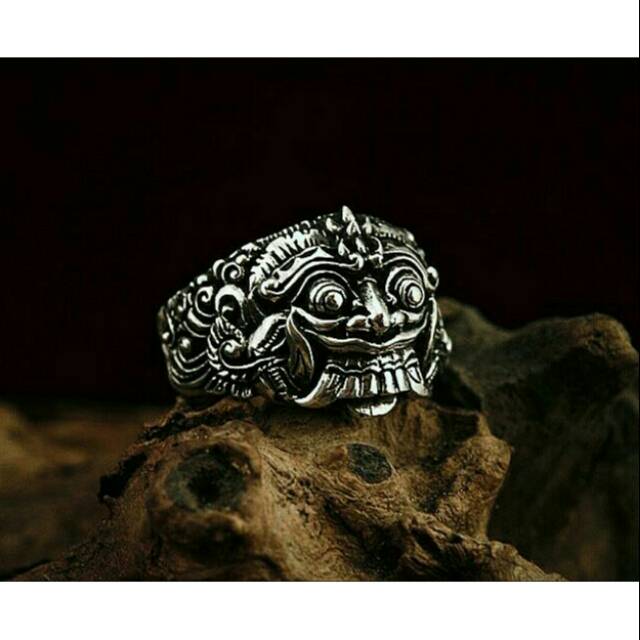 Cincin Perak Motif Rangda Bali