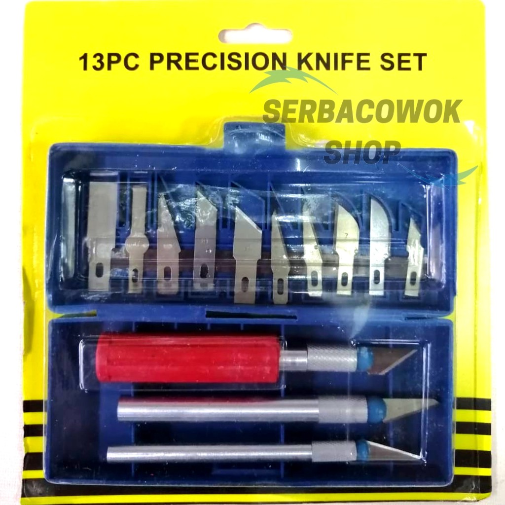 Hobby Knife Set Pisau Ukir Pahat Kayu Set 13 Pcs Precision Knife Set