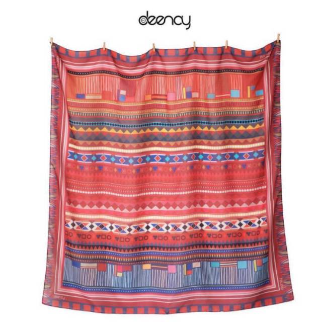 Deenay red verde hijab voal printed scarf