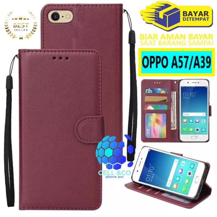 Flip cover OPPO A57 A39 Flip case buka tutup kesing hp casing hp flip case leather wallet