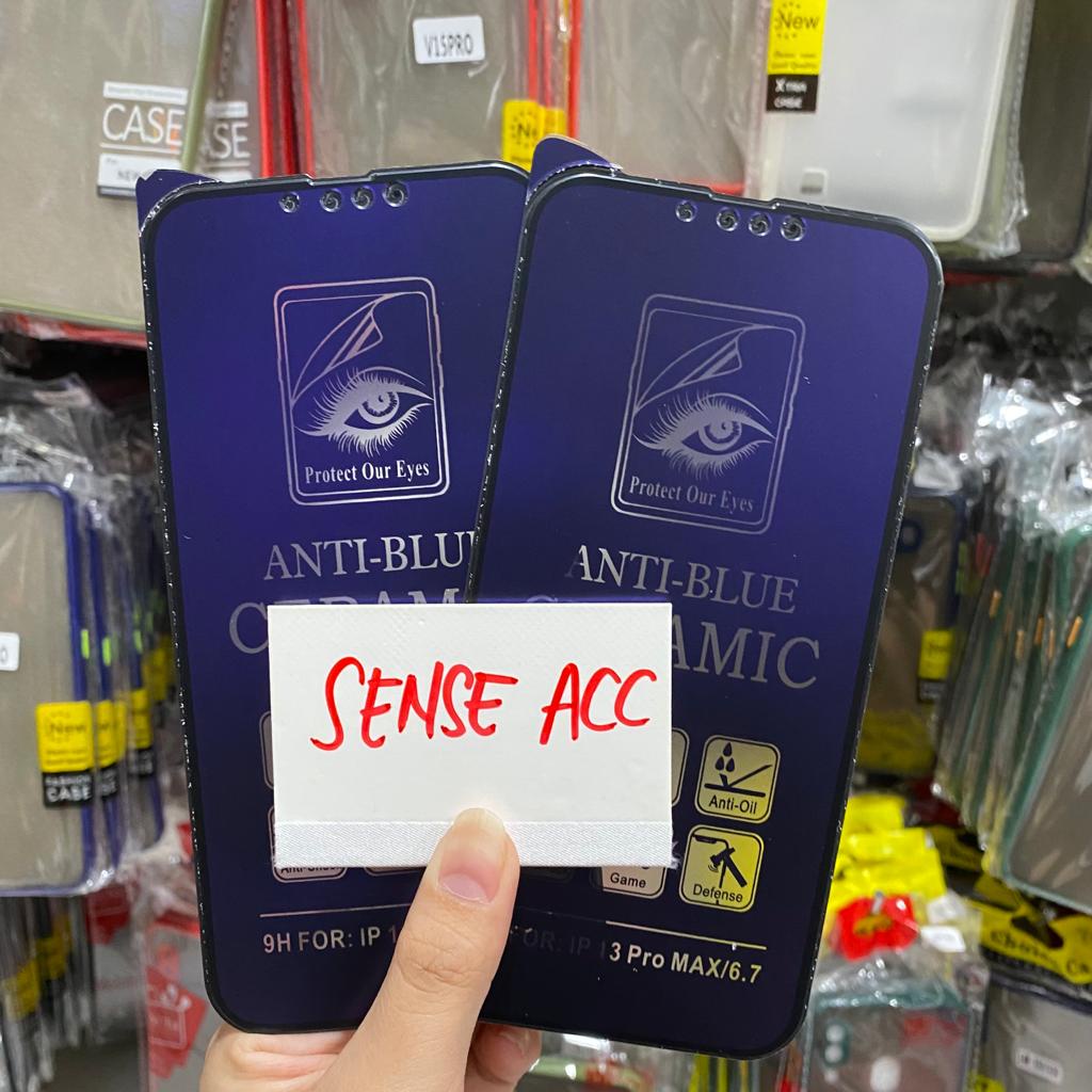 Case For iP 13 iP 13 Mini iP 13 Pro iP 13 Pro Max Ceramic Matte Blue Ray Screen Guard Anti Radiasi Full -D2