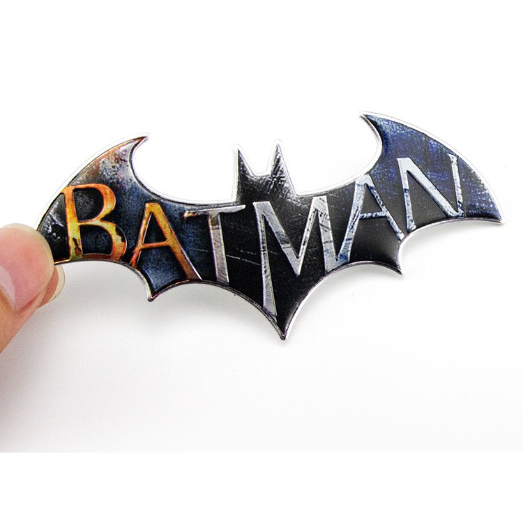 1pc Stiker Emblem Logo Batman 3d Bahan Metal Untuk Mobil / Truk / Motor