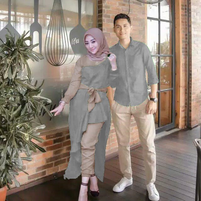 QFS - COUPLE BELLALUNA / GREY / TUNIK / KEMEJA