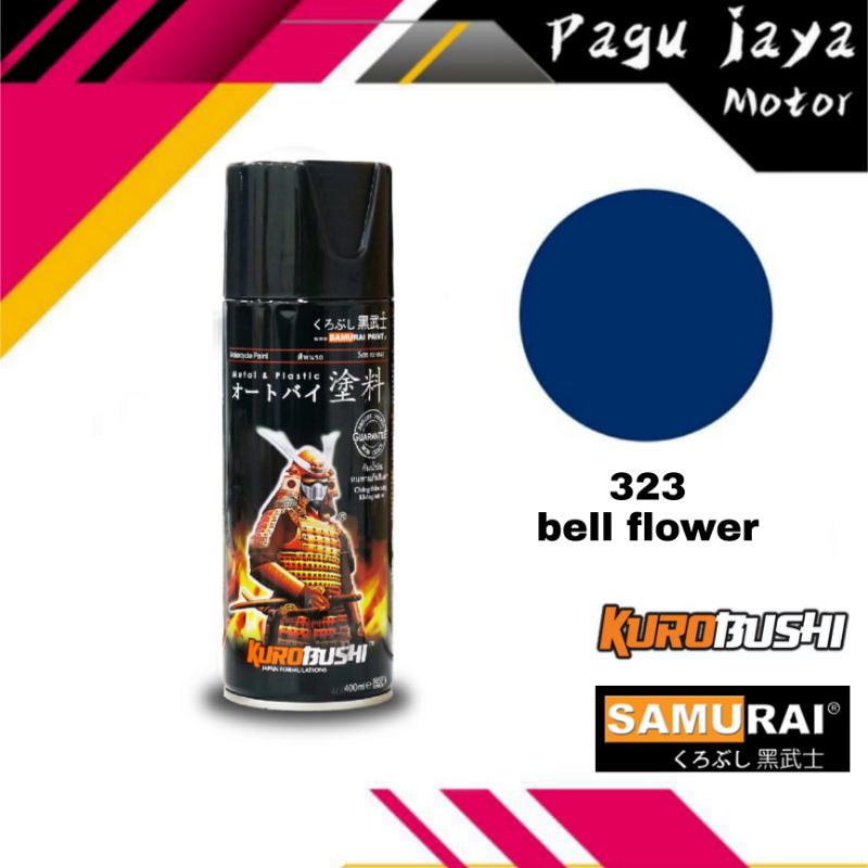 samurai paint biru bell flower 323 cat semprot spray pilox pilok pylox