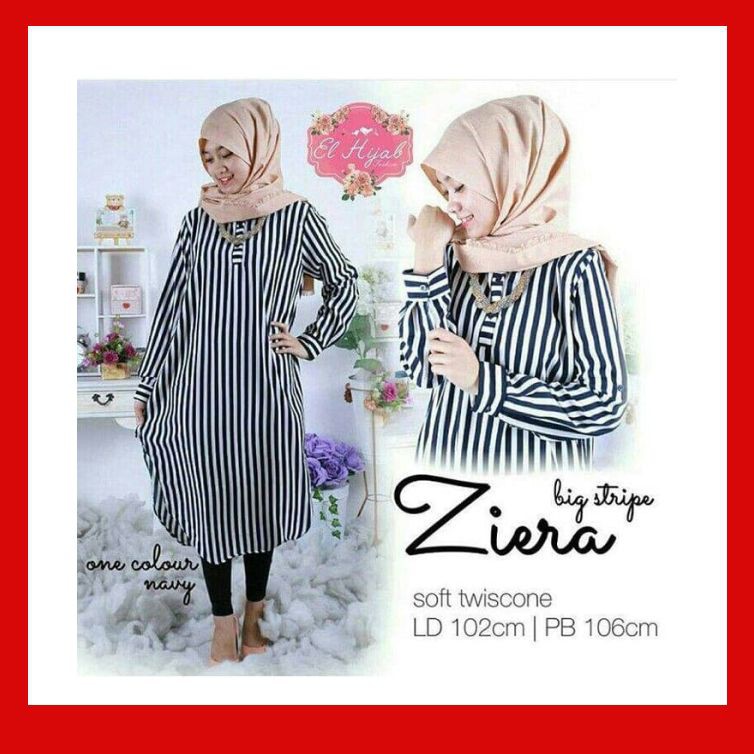 Dress Ziera stripe tunic Terbaru