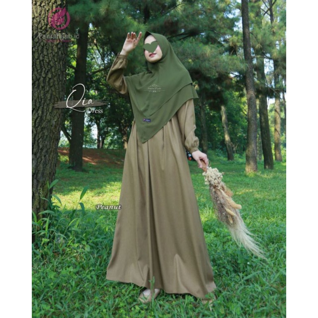 TERBARU Qia dress | By faniahijab.id ORI | gamis polos syar'i | gamis katun Linen polos busui friend