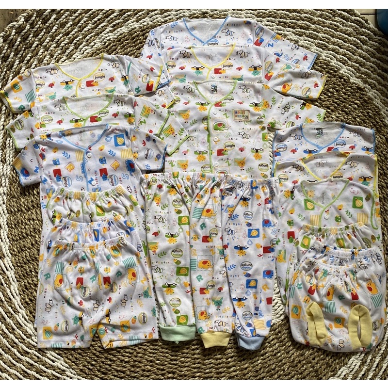 Paket Hemat baju bayi polos 18 pcs|9 Stel merk Pip Mim dan Dennis baby wear-6