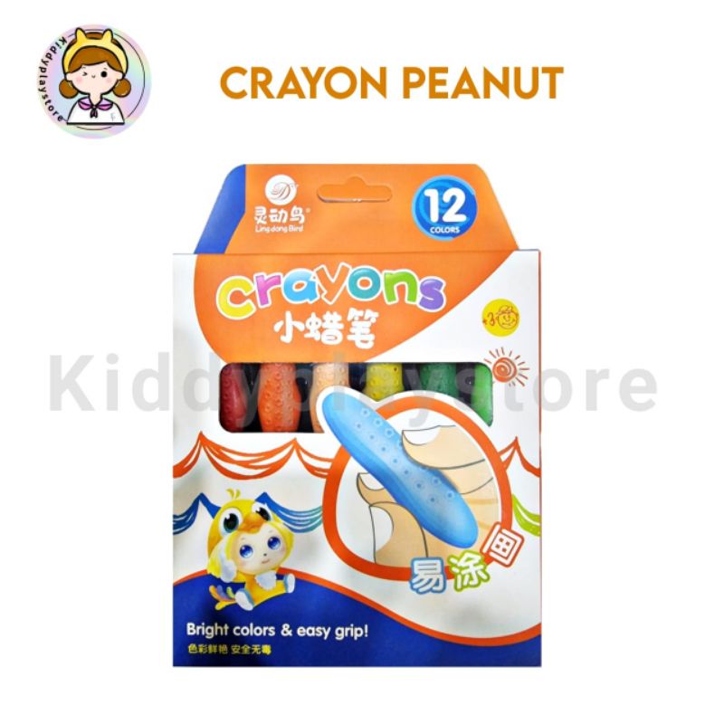 

Crayon plastik peanut / krayon cat plastik model kacang / magic crayon anak / krayon anti kotor 24 Warna