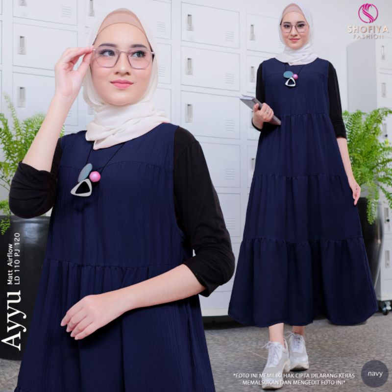 ayyu overal dress//Dress//Dress Wanita//Dress Muslim//Dress Daily//Gamis Wanita//Gamis Muslim