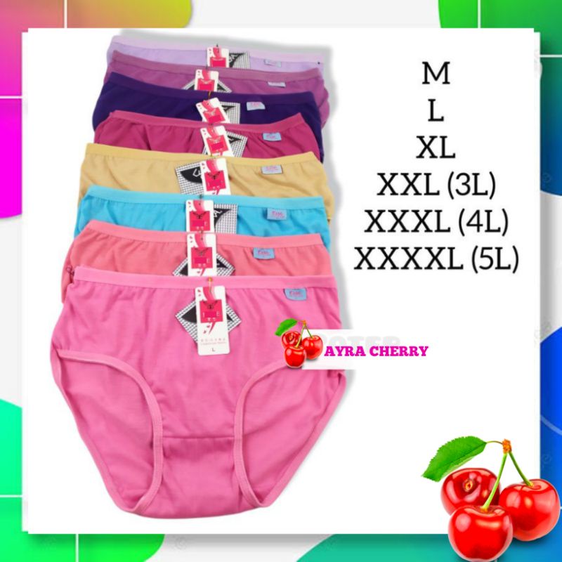 ❤ CHERRY ❤ Undies Celana Dalam Wanita Polos M. L. XL. XXL. XXXL. Quincy, Esse, Cyber Girl, Chaoji, T