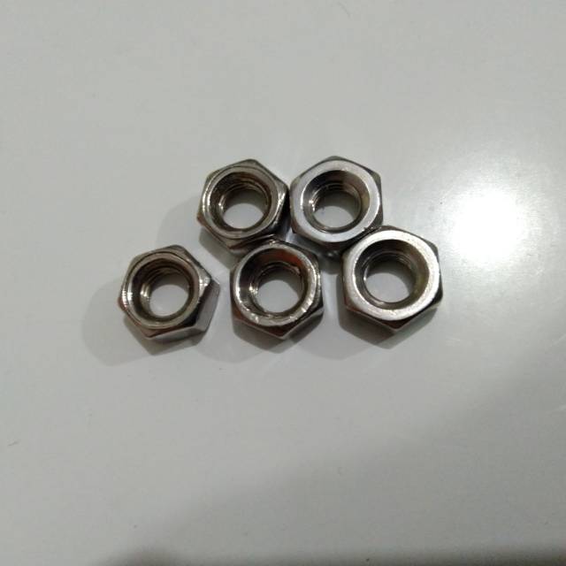 (isi 10pcs) Mur atau nut M6 stainless steel SS304