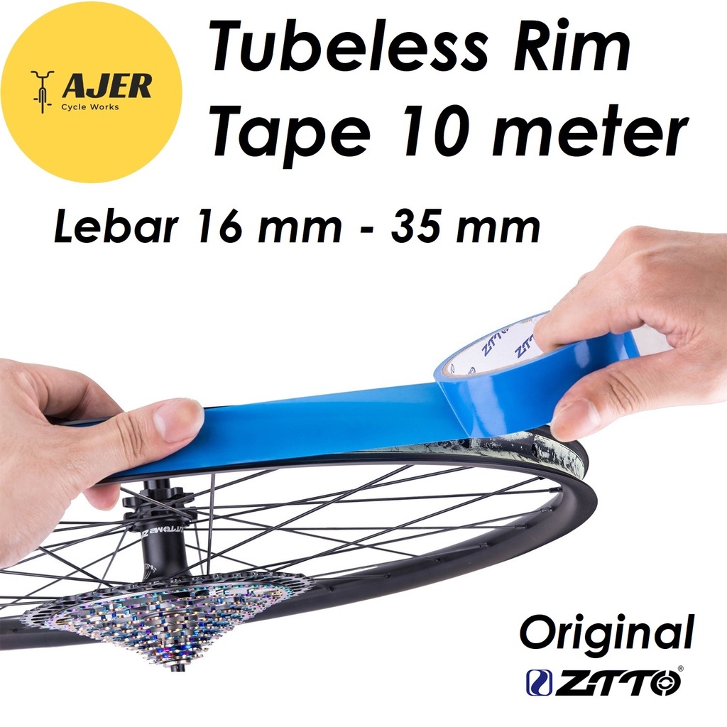 (10 meter) Rim Tape tubeless Lebar 16 - 35 mm sepeda MTB Roadbike