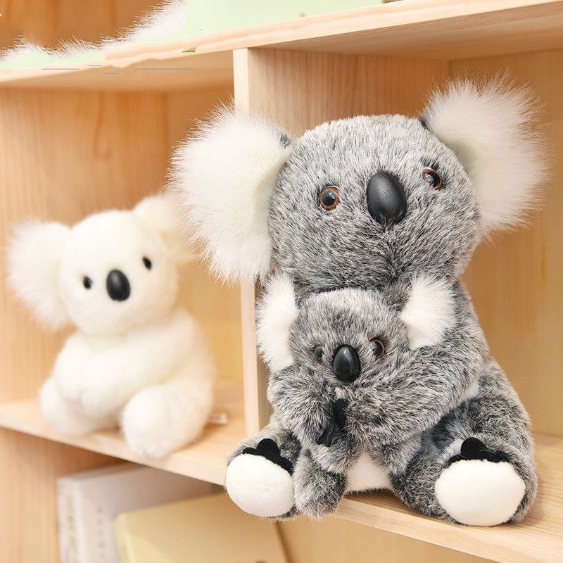 Mainan Boneka 28cm Cute Animal Koala Bear Plushie Toys Sitting Mother and Baby Koala Stuffed Plushie Dolls